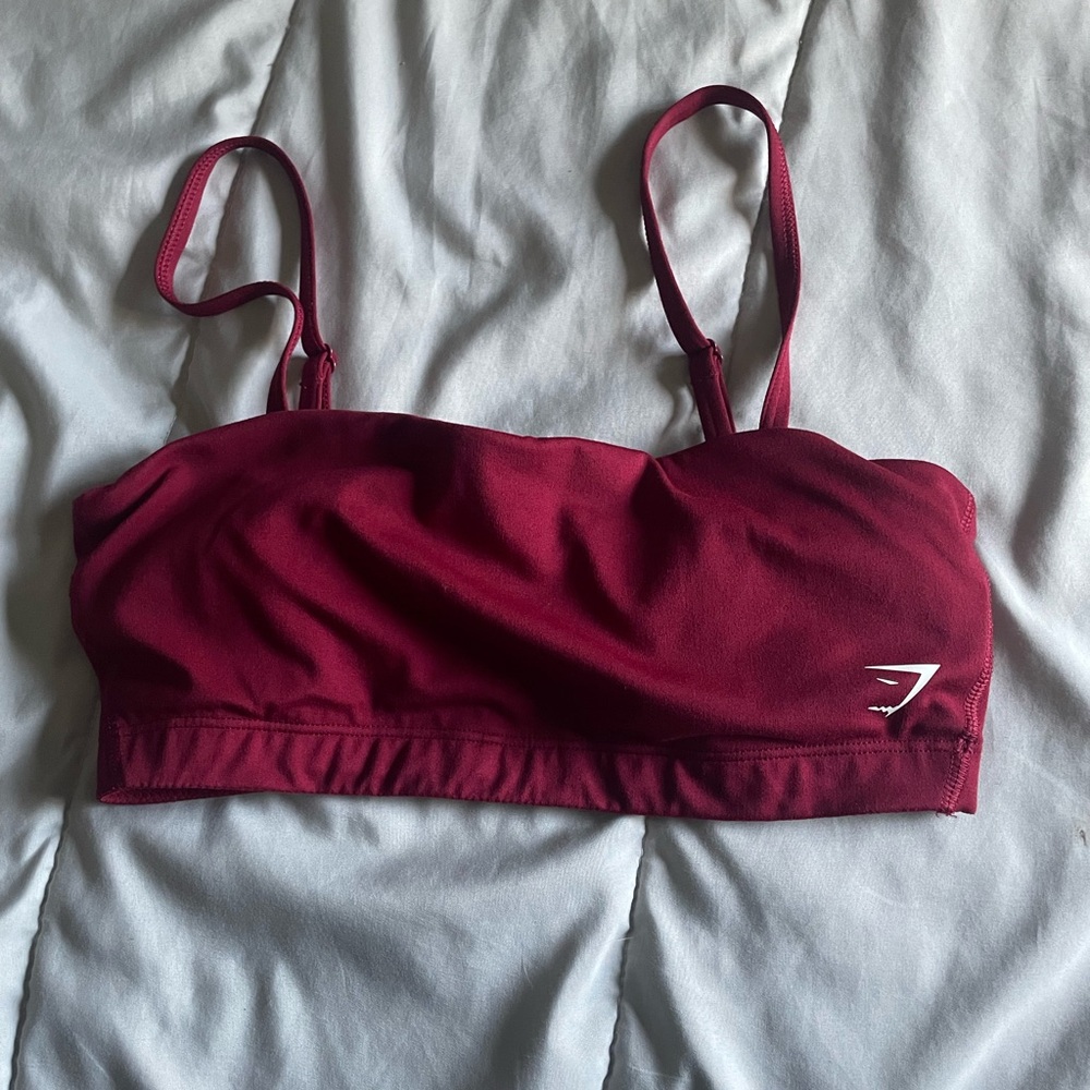 Gymshark Burgundy Bandeau Sports Bra